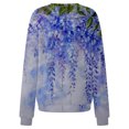 thumbnail image 5 of Pompotops Femmes Décontracté Imprimé Col Rond Chandail Manches Longues Chemises Swerts Blouse T-shirt Hauts, 5 of 5
