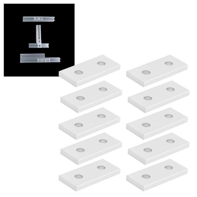 10 Piezas de Soporte Plano, Placa de Unión de aluminio, Herramienta de Conexión vertical de Refuerzo de Conexión Plana, 1,6 Pulgadas/2,4 Pulgadas/3,1 Pulgadas para Muebles,