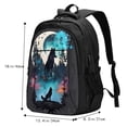 thumbnail image 5 of Pofeuu Artistic Moon Valley Wolf Print Storage Laptop Backpack with USB Charging Port[Water Resistant] College Computer Bookbag Fits, 5 of 7