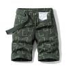 thumbnail image 1 of Pantalon Large Homme Rayé Signe Directionnel Short de Travail Taille Mi-Haute Multi-Poches Cinq Pièces Pantalon Décontracté Short Vert Armée TTG, 1 of 4