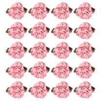 Uxcell 1 Inch Ribbon Flowers Bows for Crafts Mini Satin Roses Flowers for Wedding Home Decor Light Pink 20 Pack