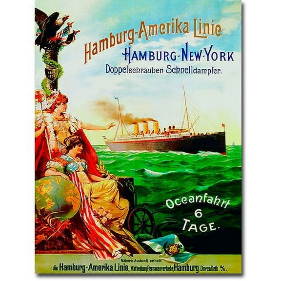 Trademark Art "Hamburg-America Line, 1987" Canvas Wall Art