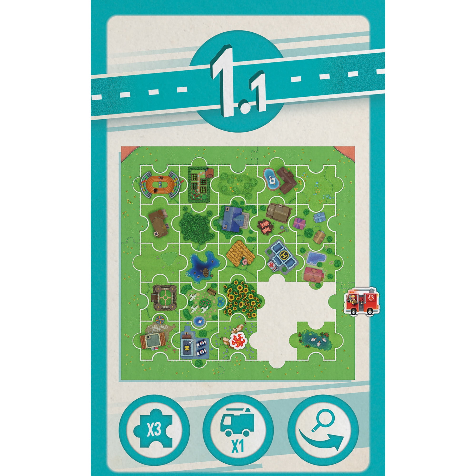 Puzzle Challenge: Firefighters To The Rescue! - 40 Challenges, LOKI Games, Learn How to Fulfill A Puzzle W/ Funny Objectives, Children's Game, 1 Player, Ages 6+