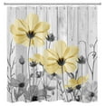 thumbnail image 5 of Yellow Flower Shower Curtain, Vintage Watercolor Floral on Grey Wooden Planks Bathroom Shower Curtain Plant Leaves Polyester Fabric Shower Curtain Home Decor with 12 Hooks, 72X78 inches, 5 of 6