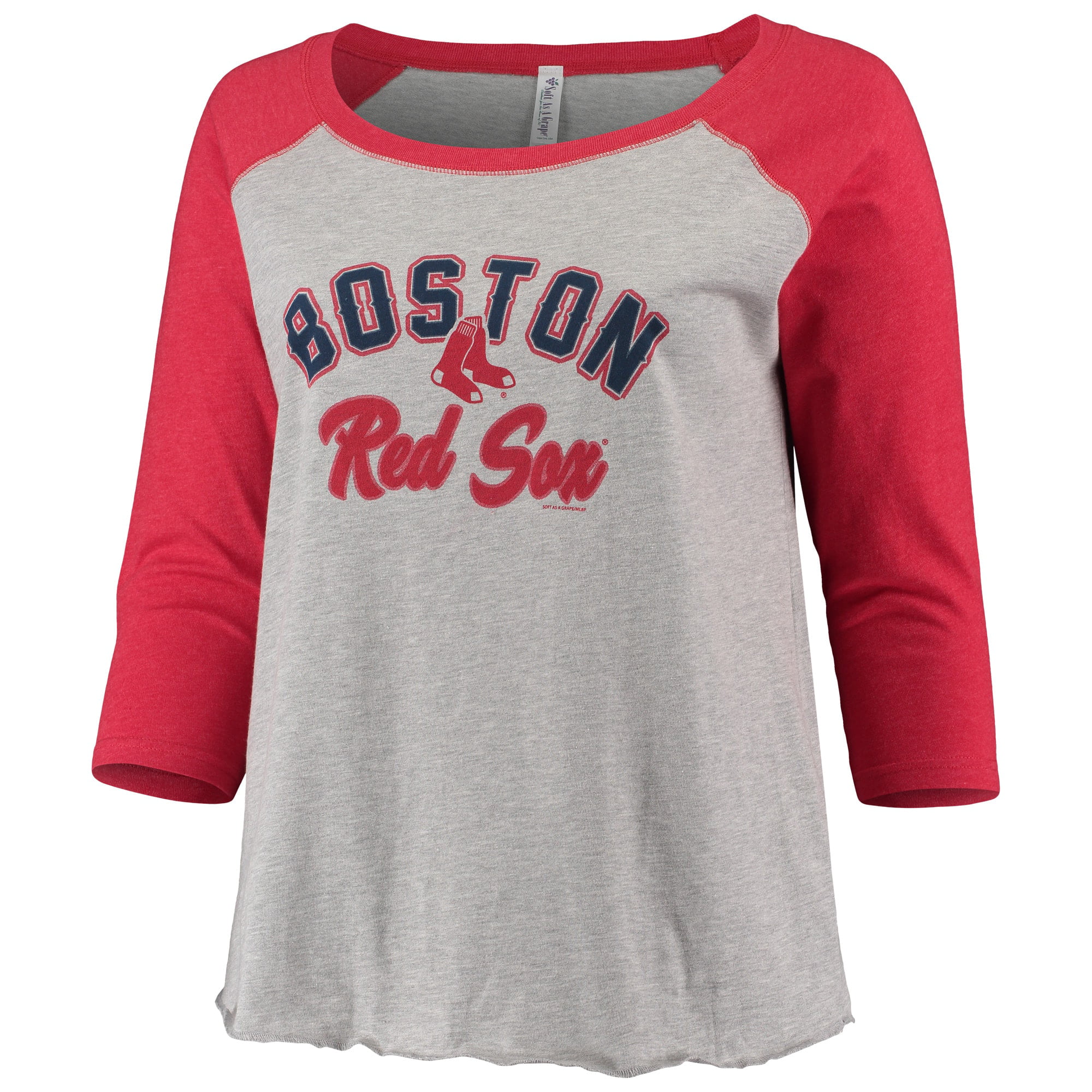 Women's Soft as a Grape Heathered Gray/Red Boston Red Sox Plus