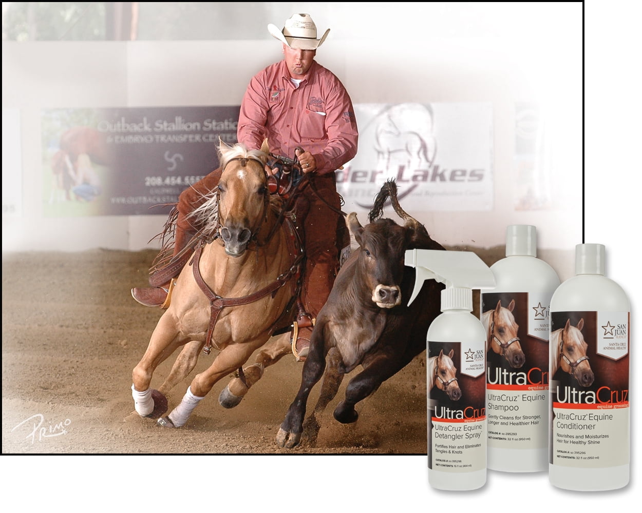 UltraCruz Equine Horse Shampoo and Conditioner Bundle, 32 oz each with 16 oz Detangler