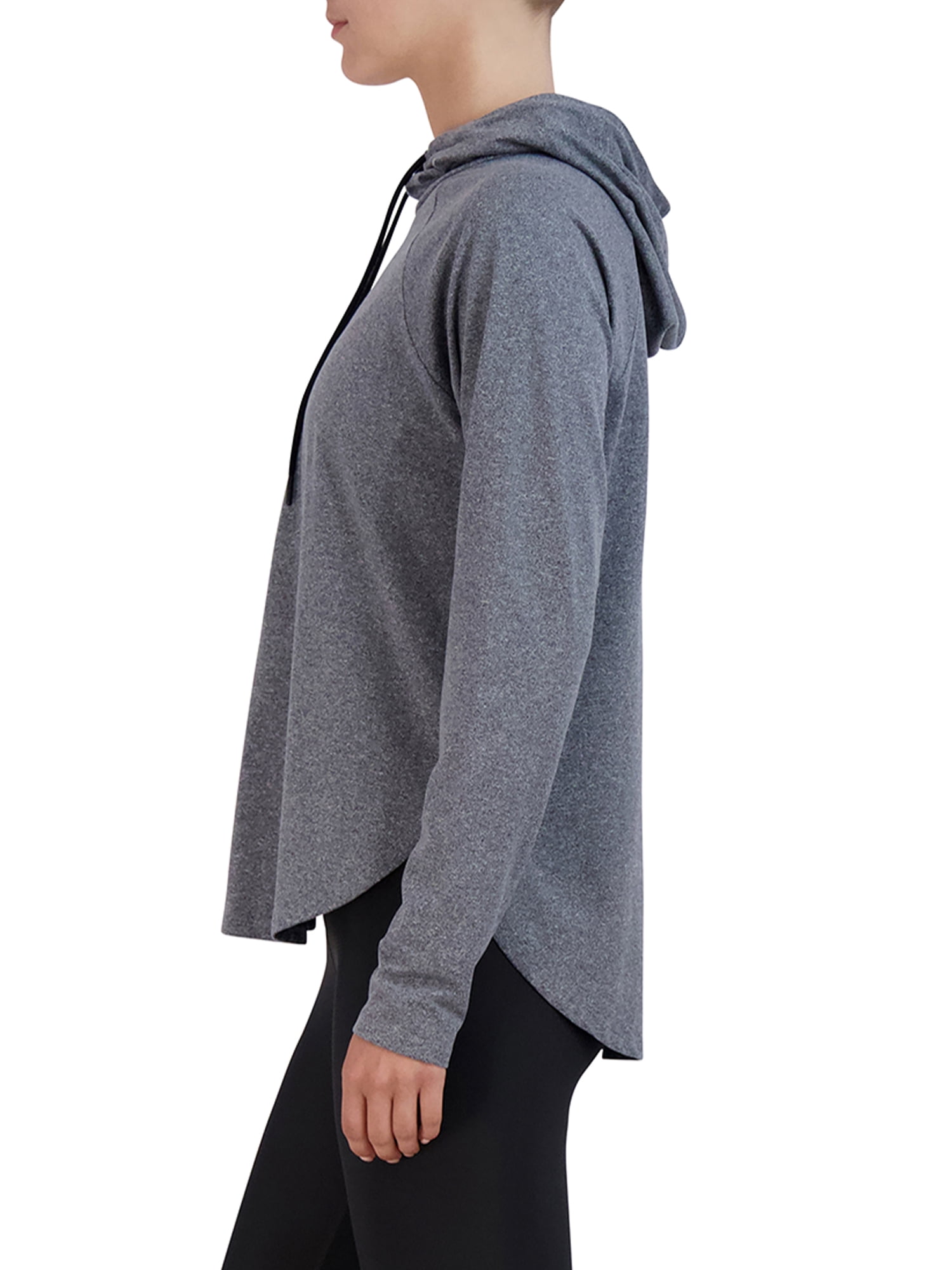 BCBG Paris Women's Melange High-Low Hoodie