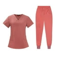 thumbnail image 4 of Conjunto de uniformes médicos Yinane Batas de enfermería Rosa oscuro L, 4 of 8