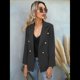 thumbnail image 5 of Chaqueta Blazer para Mujer, Informal, de Negocios, con Frente Abierto, Solapa, Elegante Abrigo con Bolsillos Negro XL, 5 of 8