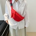 thumbnail image 4 of Bolso de pecho de plátano para mujer, bandolera de lona para correr, riñonera informal, bolsa deportiva con cinturón de media luna, 4 of 5