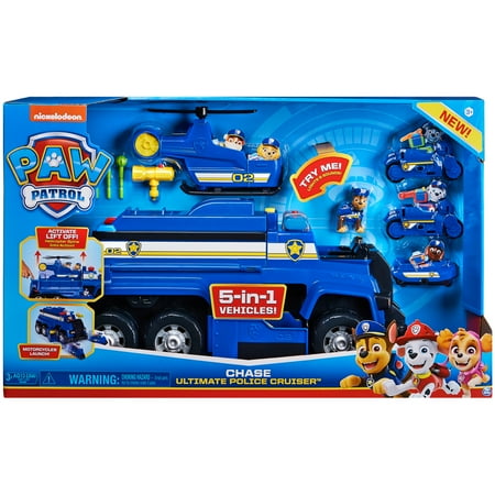 PAW Patrol, Chase’s 5-in-1 Ultimate Cruiser with Lights and Sounds, for Kids Aged 3 and up