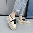 thumbnail image 6 of jsaierl Women's Linen Sneakers Lace up Fashion Canvas Sneakers for Girls Canvas Slip on Shoes Fashion Espadrilles Sneakers for Women Non Slip Casual Shoes, 6 of 6