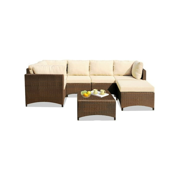 Jiallo Modular Sectional Conversation Set With Ottoman