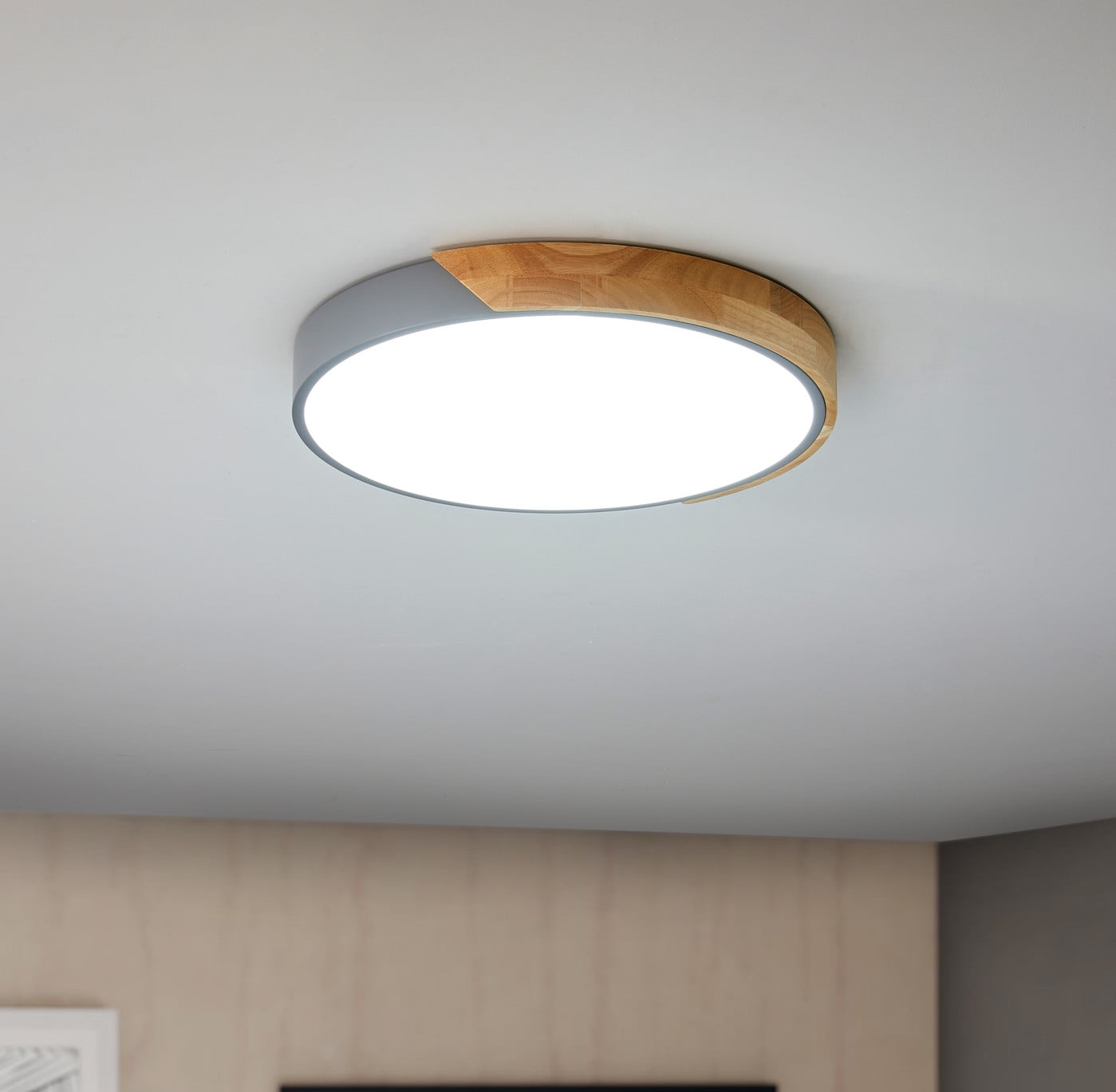Aiwen Round LED Flush Mount Ceiling Lamp Modern Light Fixture Gray