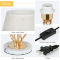 thumbnail image 4 of Set of 2 Gold Vintage Nightstand Table Lamps Marble Base & Linen Fabric Shade, 4 of 5