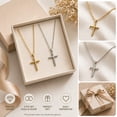 thumbnail image 6 of Jewelry Necklace Mens Jewelry Cross Necklace Necklaces Mens Necklaces Gold/Silver Cross Necklace for Men 2 Pack, 6 of 7