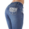 thumbnail image 2 of Fashion2Love Womens Juniors Colombian Design Butt Lift Push Up Mid Waist Skinny Jeans, 2 of 10
