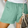 thumbnail image 6 of FAVIPT Summer Shorts for Women with Pockets Quick Dry Shorts Plus Size Loose Fit Shorts Drawstring Elastic Waist Shorts Running Athletic Gym Lounge Shorts Green,XXXL, 6 of 6