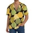 thumbnail image 3 of Sigee Bee honey Print Men's Shirts Casual Button Down Short Sleeve Summer Beach Shirt Hawaiian Vacation Shirts Tee Shirt-XX-Large, 3 of 7