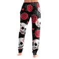 thumbnail image 5 of Hearthz Cute Graphic Women's Pajama Pants Elastic Drawstring Jogger Lounge Pants Casual Soft Halloween Cuffed Ankle Womens Trouser Pants, 5 of 5