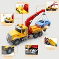 thumbnail image 2 of Kids Tow Truck with Car Toys, 15" Large Tow Truck Toy, Friction Powered Transport Truck Crane Toy with Lights and Sounds, Play Vehicle Toys for Kids, 2 of 6