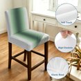 thumbnail image 4 of Deep Green Grey Ombre Bar Stool Cover Set of 6, Modern Abstract Art Gradient Stretch Bar Chair Cover, Removable Washable Pub Counter Stool Chair Slipcover for Kitchen Dining Room Pub Cafe, 4 of 9