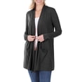 thumbnail image 2 of Womens Slouchy Long Sleeve Open Front Draped Cardigan Sweater, 2 of 6