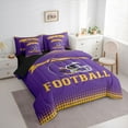 thumbnail image 3 of jejeloiu Football Sport Helmet 7-Piece Twin Bedding Sets,American Rugby Game Bedding Comforter Set For Boys Kids Reversible, 3 of 8