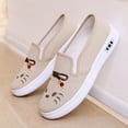 thumbnail image 6 of Willtoo Women Cute Cat Embroidery Slip On Canvas Shoes Lightweight Platform Casual Loafers Breathable Comfort Non Slip Walking Flat Shoes, 6 of 6