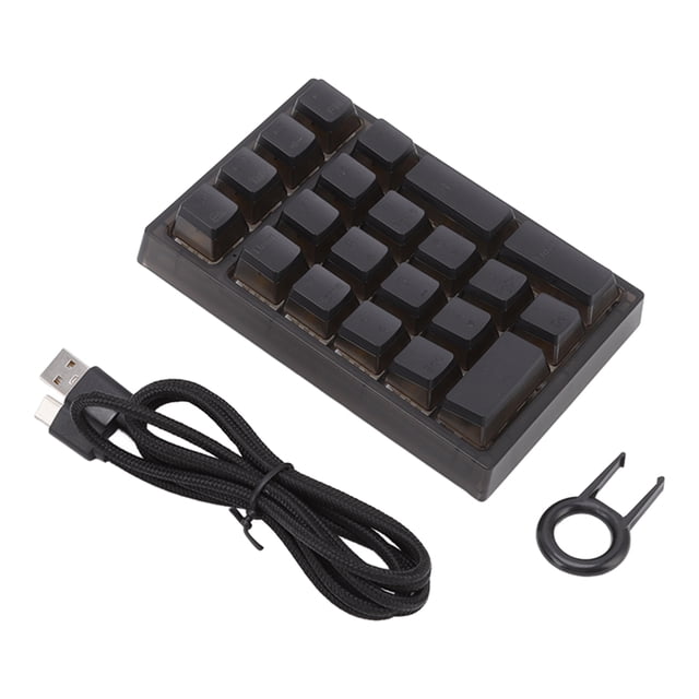 Teclado numérico de 21 teclas RGB retroiluminado ergonómico pequeño teclado numérico mecánico para computadora portátil negro