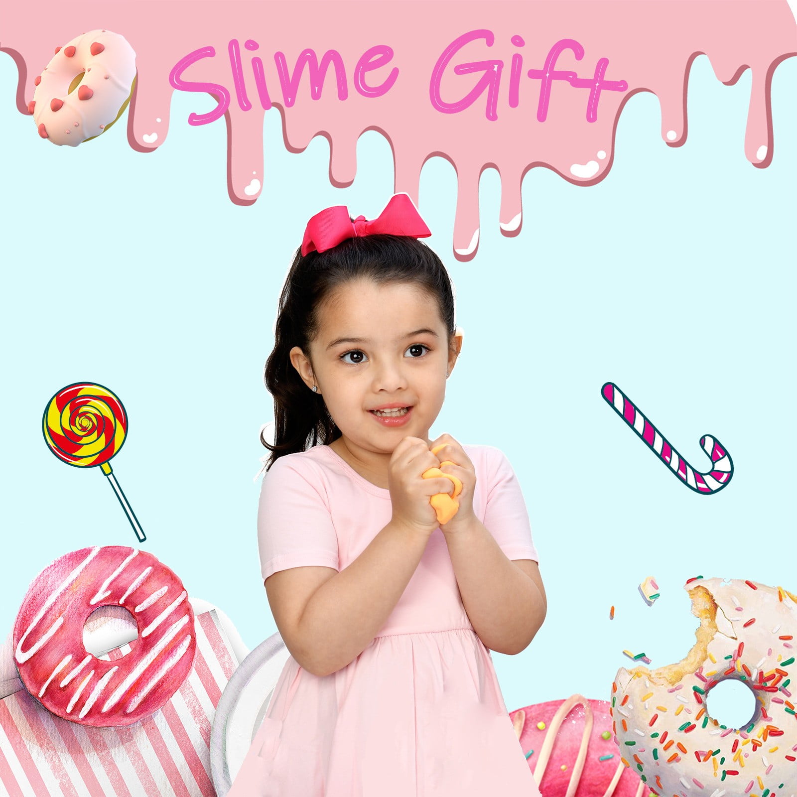 DIY Donut Slime Kit for Girls, Amazing Donut Slime Making Kit, Fun Gift, 10 Year Old Girl Birthday Gift and 8-10 Year Old Girl Toys 350ml for Christmas Gifts