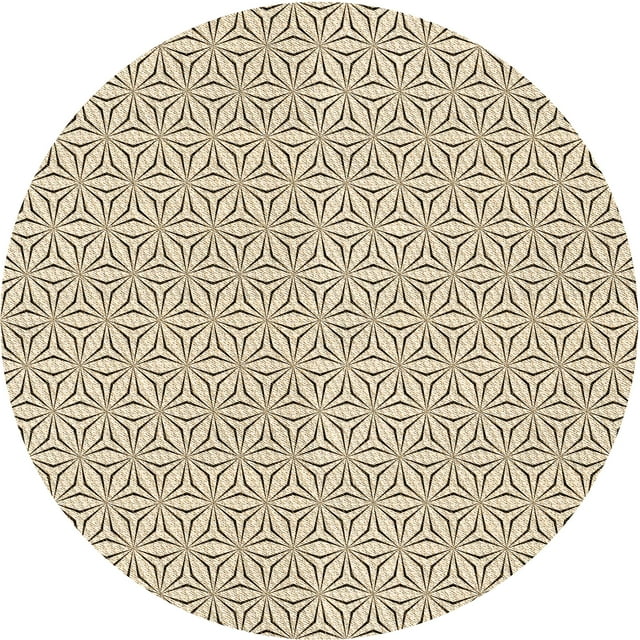 Ahgly Company Tapis d'Intérieur Ronds Transitionnels Bruns Lavables à la Machine, 7 Pieds Rond