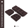 thumbnail image 2 of YOOZEKU Outdoor Tufted Wicker Chair Cushions of 3 Pieces, 1 Loveseat and 2 U-Shape All Weather Waterproof Patio Seat Cushions for Wicker Furniture,Bench, Coffee, 2 of 6