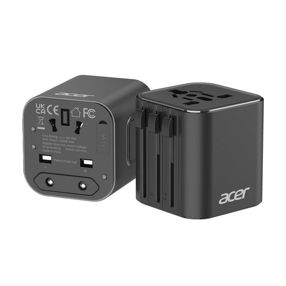 Adaptador de Corriente Universal para Viaje Acer Tipo C/G/A/I Negro
