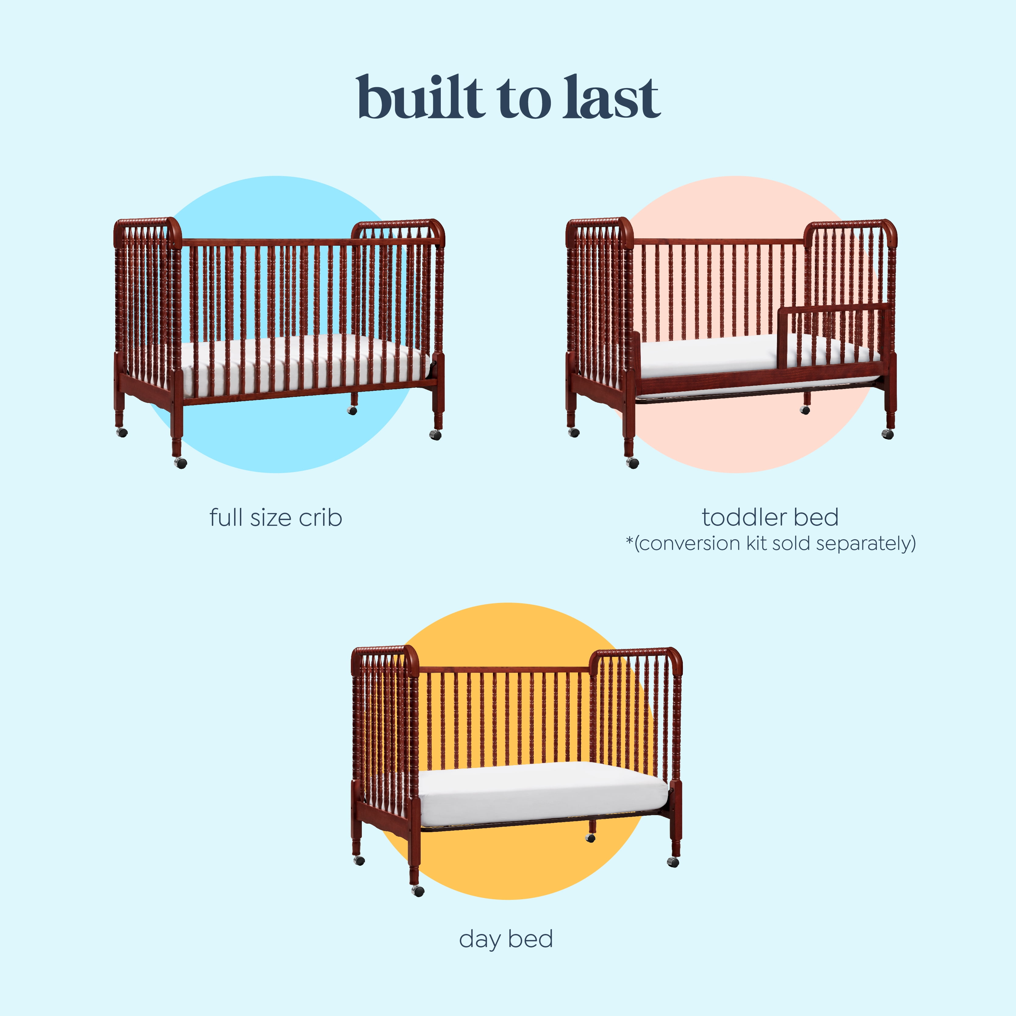 DaVinci Jenny Lind 3-in-1 Convertible Crib in Rich Cherry Finish