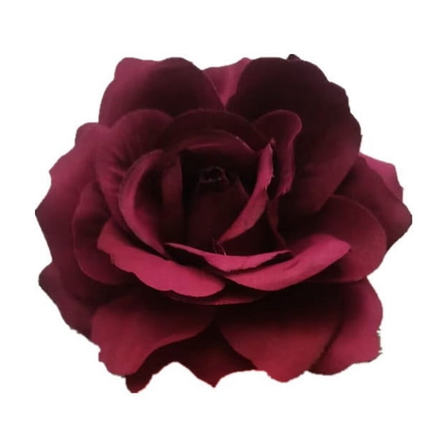 Nvzi Horquillas elegantes con forma de rosa para el pelo, accesorios de decoración para el pelo de novia, disfraz de Hanfu, tocados para fiestas, bodas y el día de la madre, color rojo oscuro