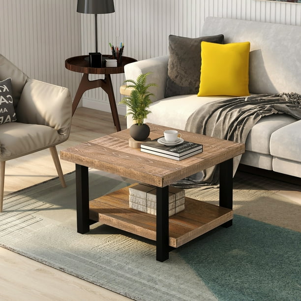 Churanty Pine Wood Square Coffee Table For Living Room Brown 26 X26 Com Churanty Pine Wood Square Coffee Table, Pine Wood Square Coffee Table