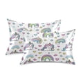 thumbnail image 2 of WOBOGO Pattern with Cute Unicorns and Rainbows Satin Pillowcase Soft Smooth Envelope Design Comfortable Bedding Essentials 20×26in, 2 of 9