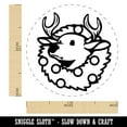 thumbnail image 2 of Christmas Deer Mount in Wreath Self-Inking Rubber Stamp Ink Stamper - Green Ink - Medium 1 Inch, 2 of 7