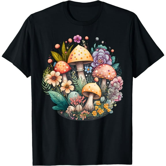Cute Cottagecore Floral mushroom Aesthetic Graphic Unisex T-Shirt for Men Women Kids Toddler