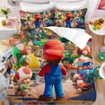 thumbnail image 2 of Super Mario Movie Quilt Cover Luigi Princess Peach Kids Bedding Set Boys Girls Duvet Cover Child Bedroom Bedclothes Pillowcase, 2 of 3