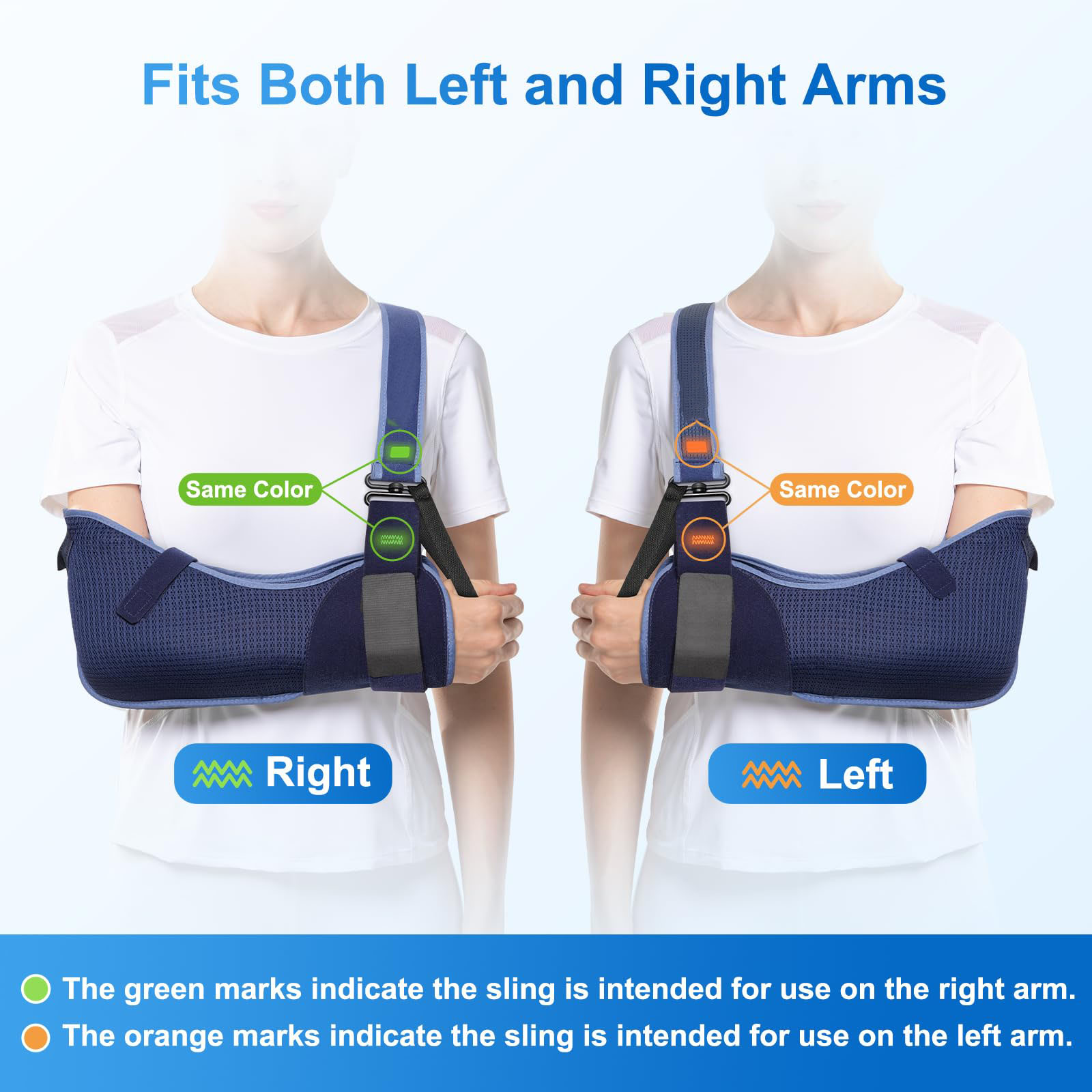 1 Pcs Arm Sling Shoulder Immobilizer for Women and Men, Fit Left or Right Arm, Rotator Cuff Support Brace, Medical Sling for Shoulder, Clavicle, Elbow Injury, Breathable type, Medium Bust 29.5″-33.5″
