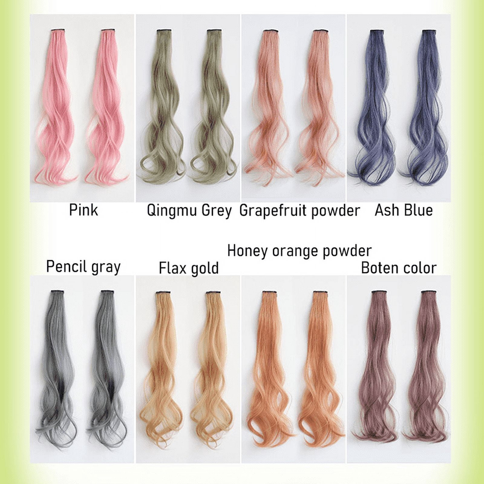 Synthetic 2 pieces/set 50cm/60cm colored curly hair extensions, water wave pink/blue/purple, Halloween/Christmas wig