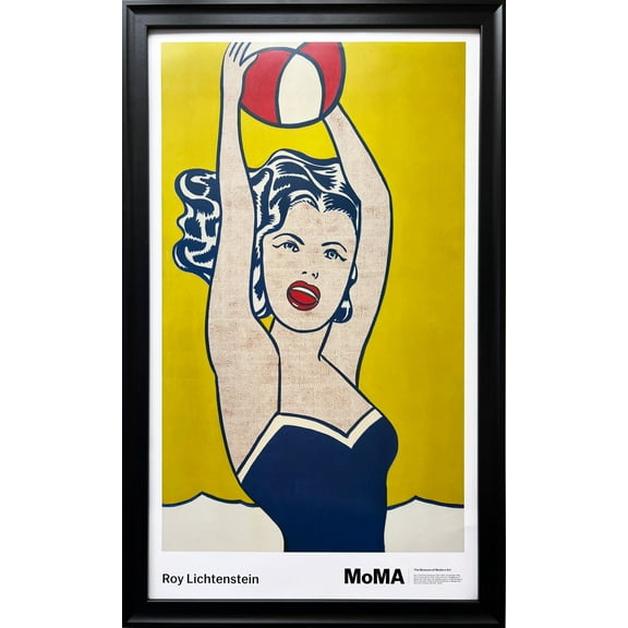 Roy Lichtenstein "Girl With Ball" NEWLY CUSTOM FRAMED Pop Art Lithograph Generic