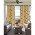 thumbnail image 2 of Yellow Beige Bee Blackout Curtains for Bedroom/Living Room, Thermal Insulated Kitchen Curtains, Spring Floral Elegant Pastoral Flowers Grommet Darkening Window Treatment Drapes 27.5"x39"x2, 2 of 8