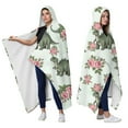 thumbnail image 2 of Wearable Blanket,LightGreen Dinosaurs Floral Pattern Hooded Wearable Flannel Blanket for Adults & Teens,Winter Poncho Shawl Wrap Cape Cozy Anti-Pill,60"x80", 2 of 5