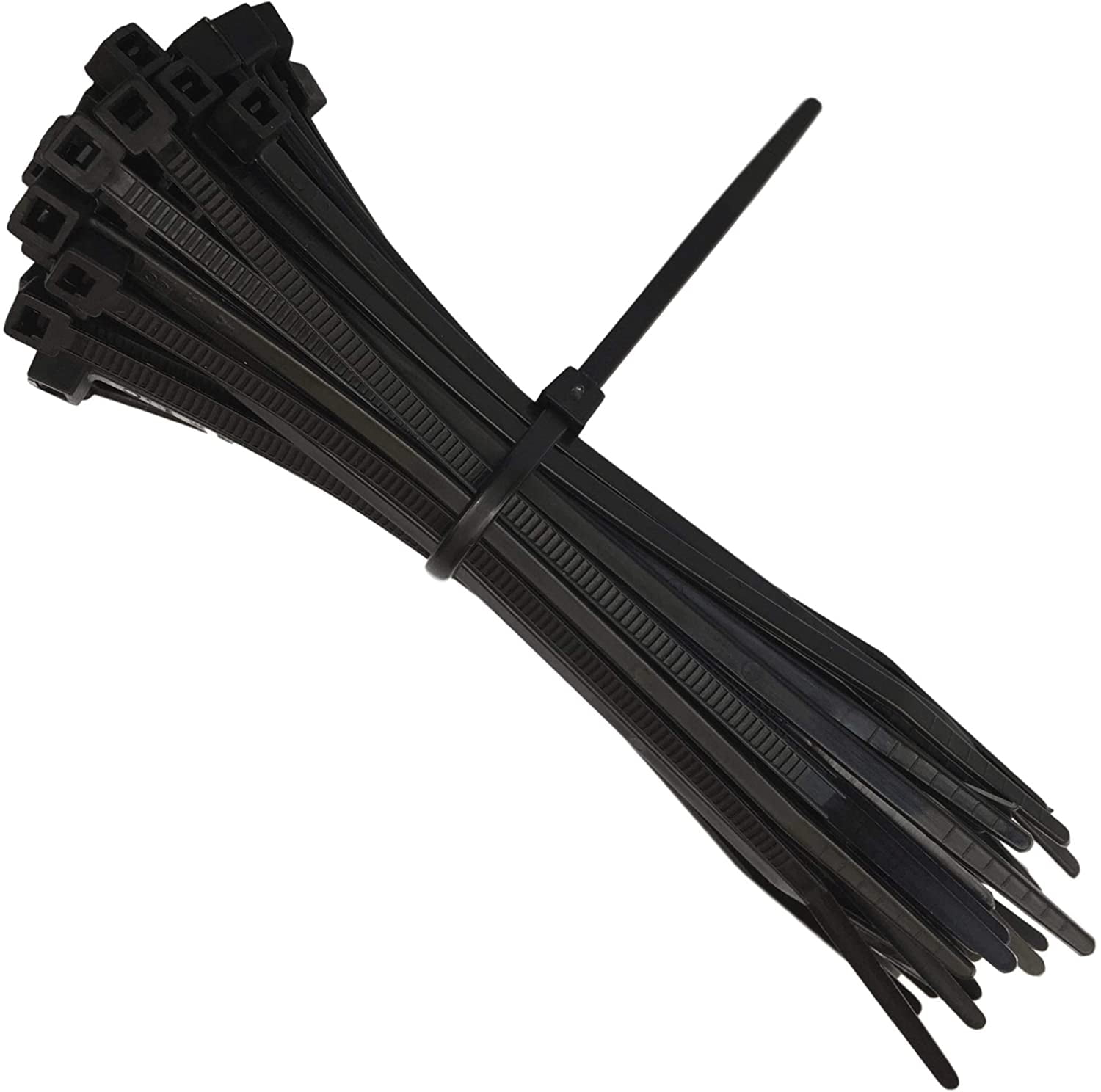 High Quality 100 Pack of Black Cable Ties 200mm x 2.5mm Premium Tie Wraps 