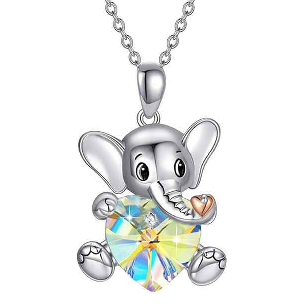 Elefante Personalizar Corazón Collar para Mujeres Collar Collar Memorial Colgante Joyería Regalo