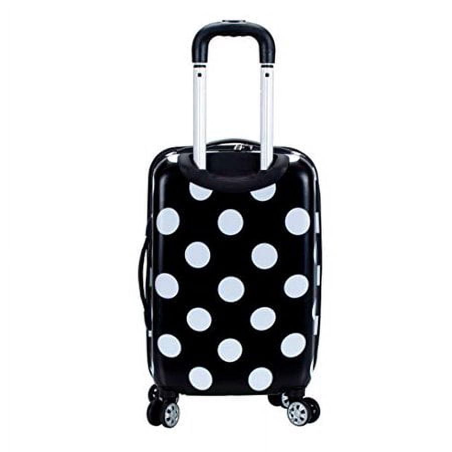 Rockland 20" Adult 1- Piece Polka Dot Hardside Carry-on Luggage, Black