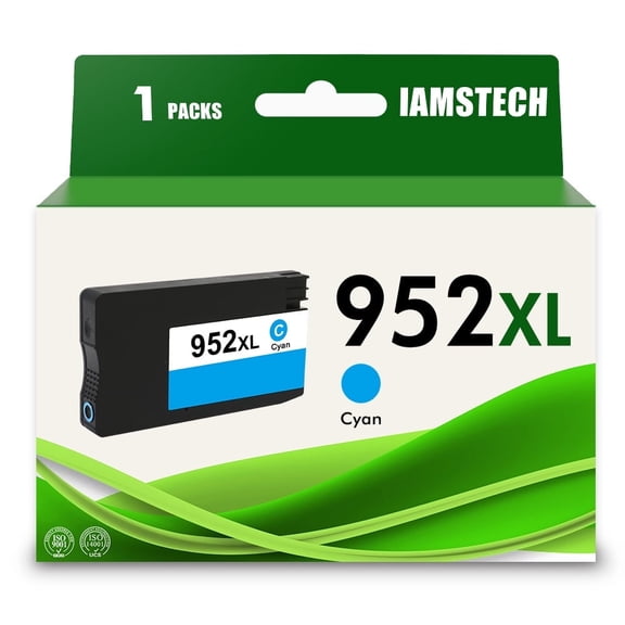 IAMSTECH 952XL Ink Cartridges Compatible for 952XL Work for OfficeJet Pro 7740 8710 8210 Printer（1-Pack,Cyan)